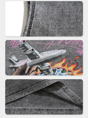 Retro Washing Water Printed Tank Tops