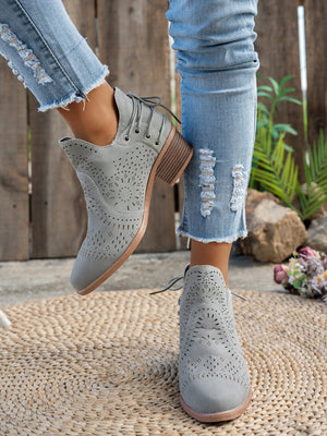 Hollowed-out Open-toe Women's Boots