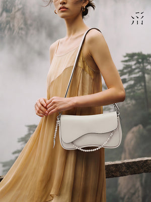 Straightforward Small Saddle Bag, Made Of Vegetable Tanned Top-grain Cowhide, Versatile Summer Shoulder Bag For Women, Underarm Bag.