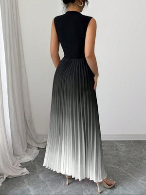 Crew Neck Sleeveless Gradient Maxi Dresses