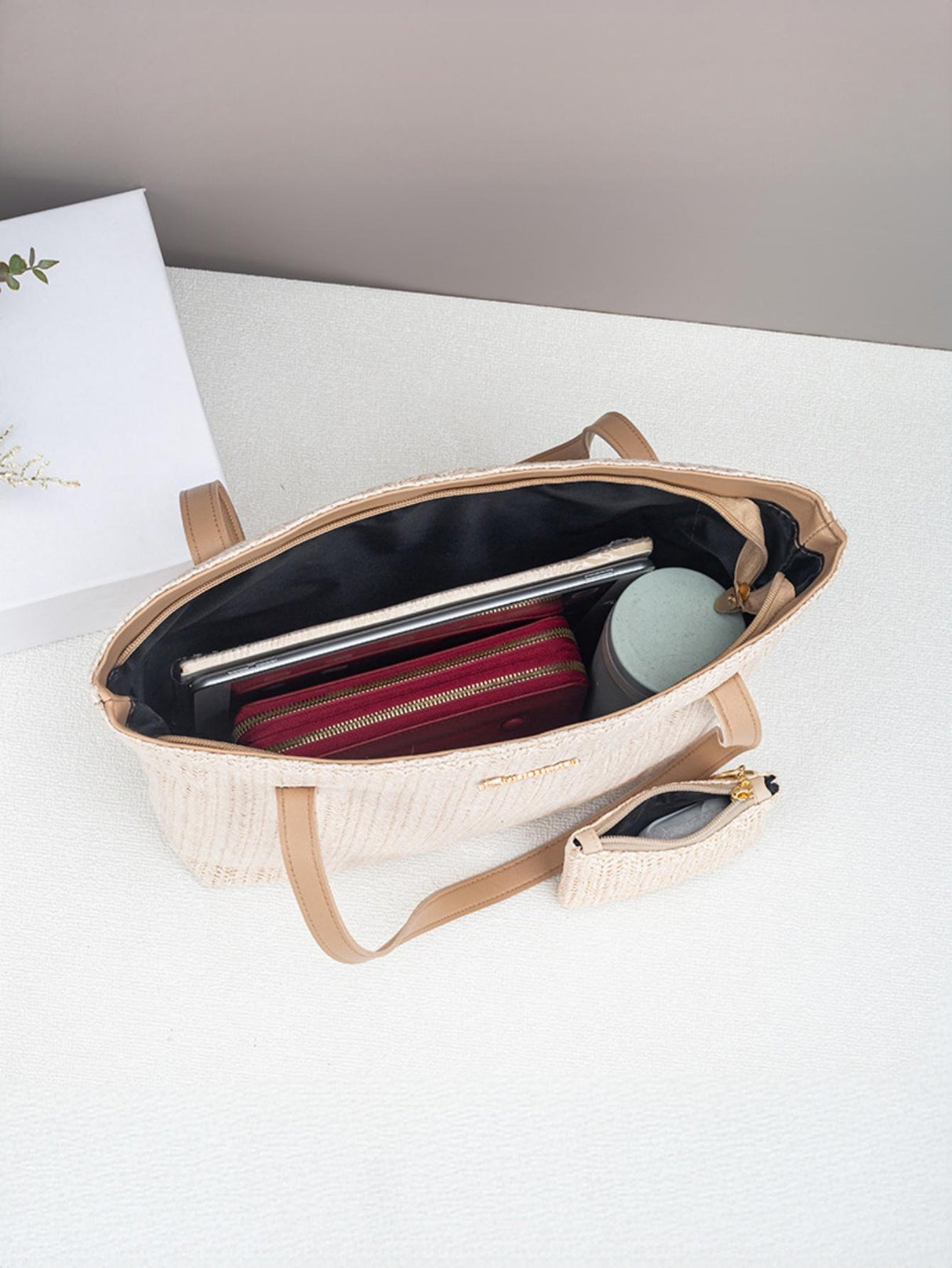 Solid Color Vacation Straw Tote Bag