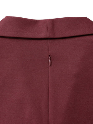 Large Lapel Three-quarter Sleeves Commuting Hip-hugging Midi Dresses