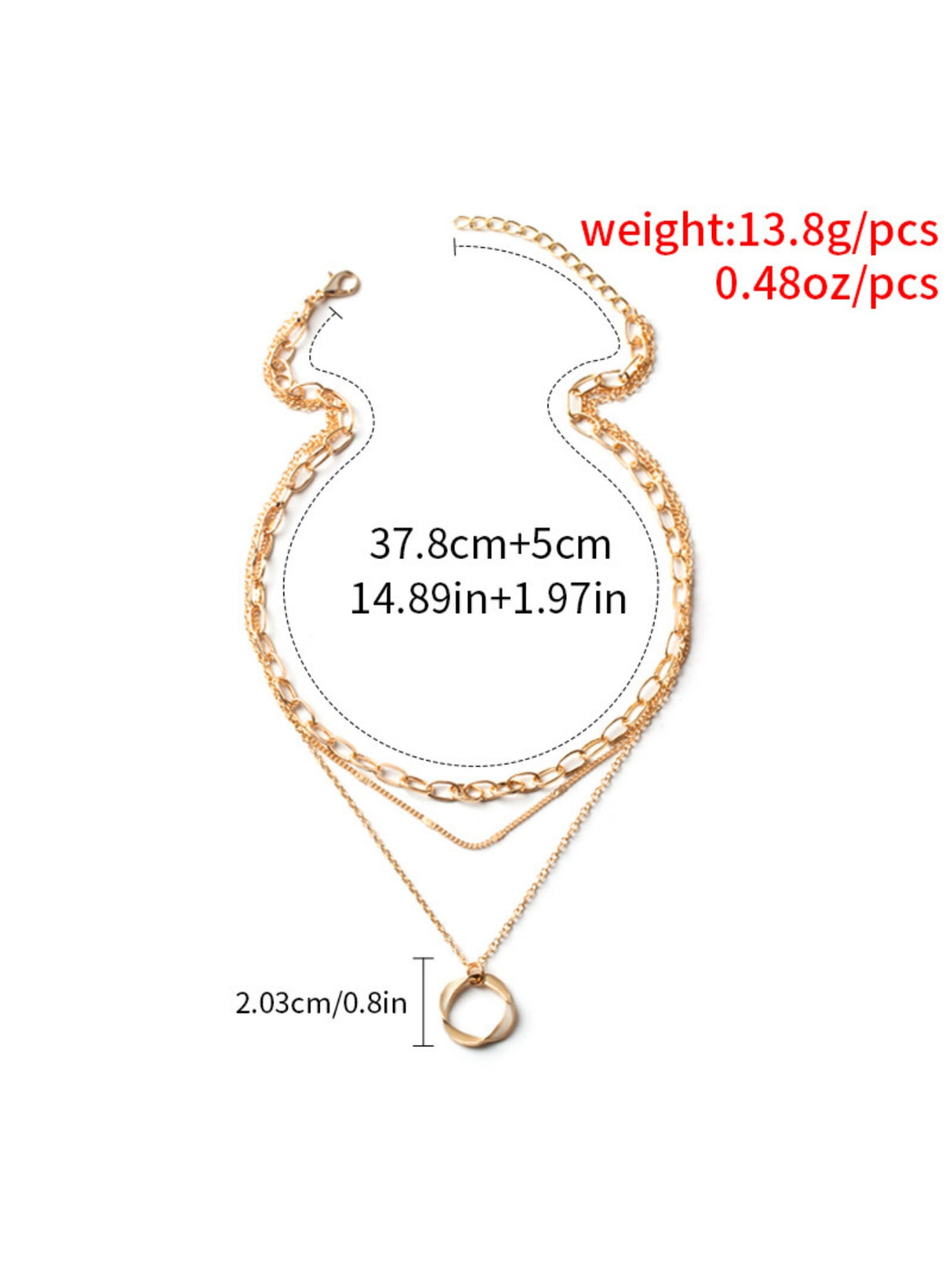 Alloy Necklace With Electroplated Circle Pendant, Fashion Necklace