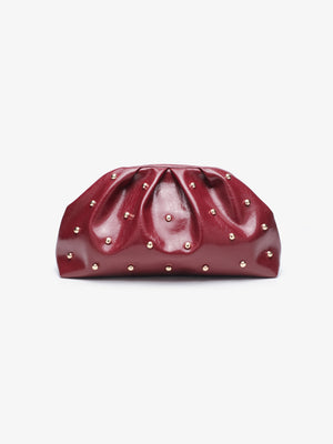 Studded Pleated Clutch Bag
