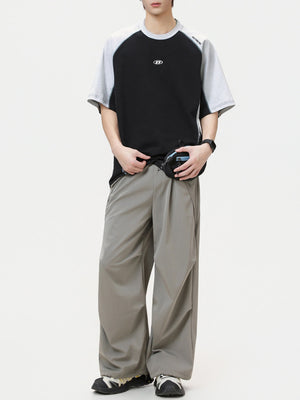 【EXPÉDITION NORMALE】T-shirts brodés patchwork color-block