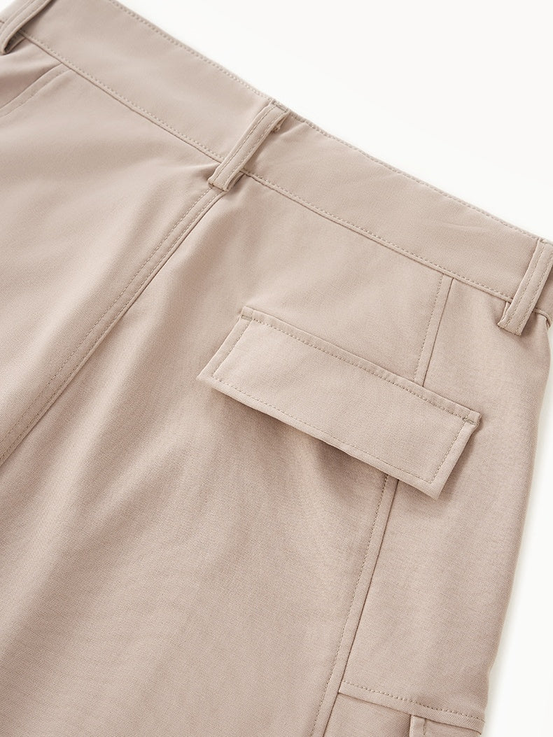 Liber Autumn Neutral wear Multiple pockets Solid Color Cargo Trousers