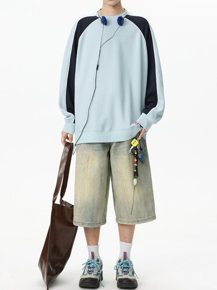 Liber Autumn Neutral wear Color matching Solid Color T-shirts