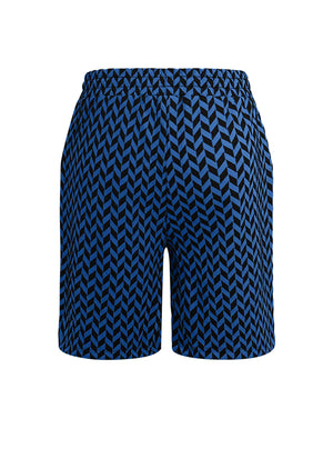 Herringbone Pattern Breathable Stretch Five Points Shorts