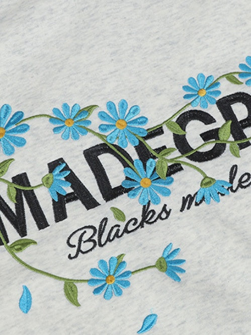 Embroidered Flowers Chrysanthemum Hoodies