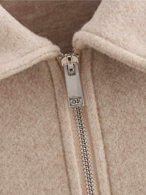 Zipper Lapel Simple Fashion Long-sleeved Short Jacket Suit Jacket Top