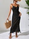 Hollow Tassel Knitting V-neck Camisoles Cover Ups
