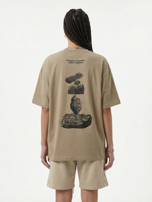 Retro Stone Printed T-shirts