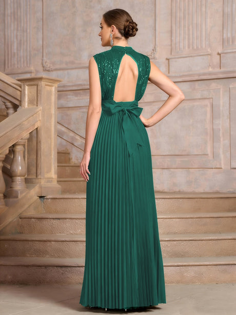 Sequins Crimp Banquet Formal Dress Party Wedding Backless Maxi Dresses