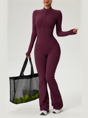 Zipper Long Sleeve Yoga High Strength Fitness All-in-one Tight Fit Bodysuit