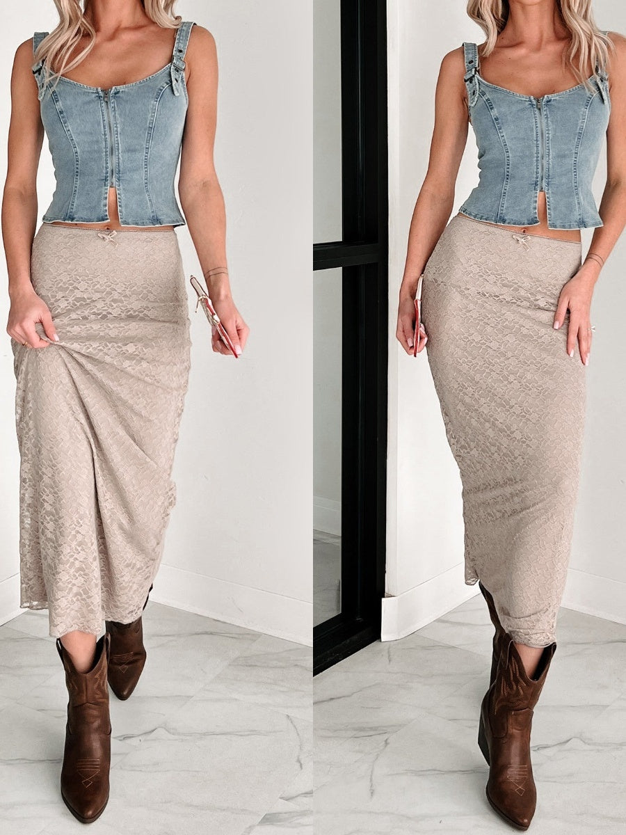 Denim Cardigan Sleeveless Zipper Tank Tops