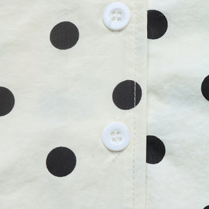 Stand-up Collar Drawstring Sweet And Cool Women's Color-blocked Polka Dot Jacket