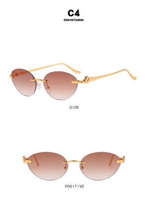 Frameless Oval Sunglasses