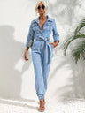 Button-up Slim-fit Jumpsuit Jeans