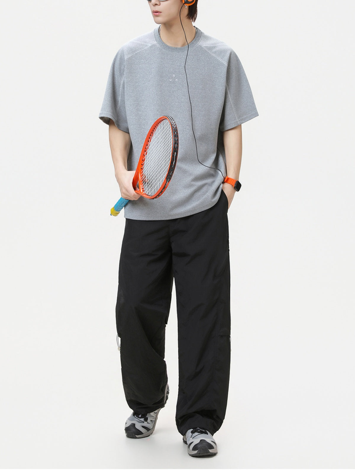 Color-blocked Printed Breathable Sports T-shirts