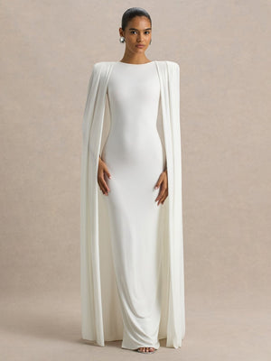 Cloak Style Longline Temperament Crew Neck Grace Maxi Dresses