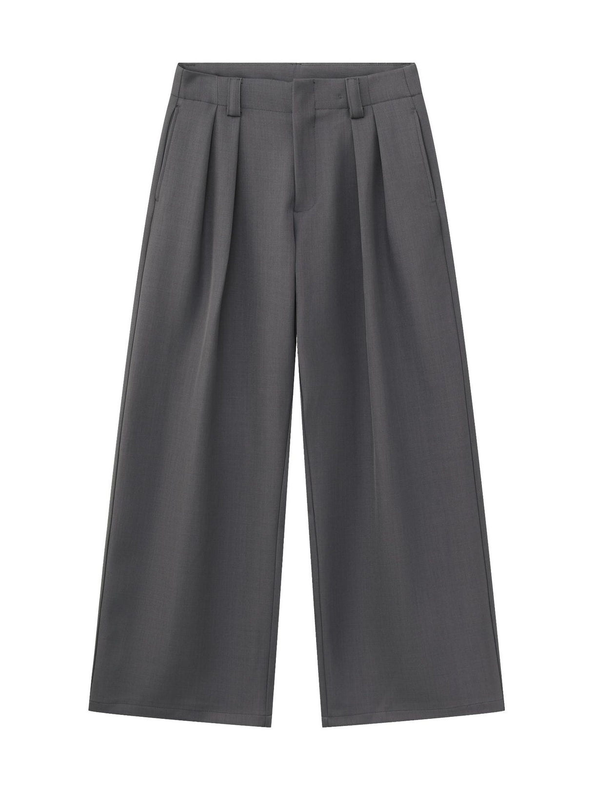 Stereo Double Pleat A-shape Loose-fit Dress Pants Pants