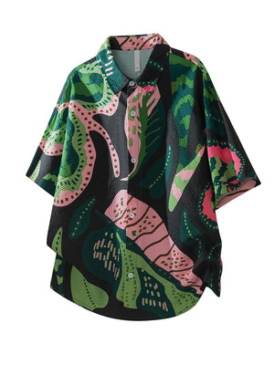 Printed Leisure Loose-fit Beach Shirts