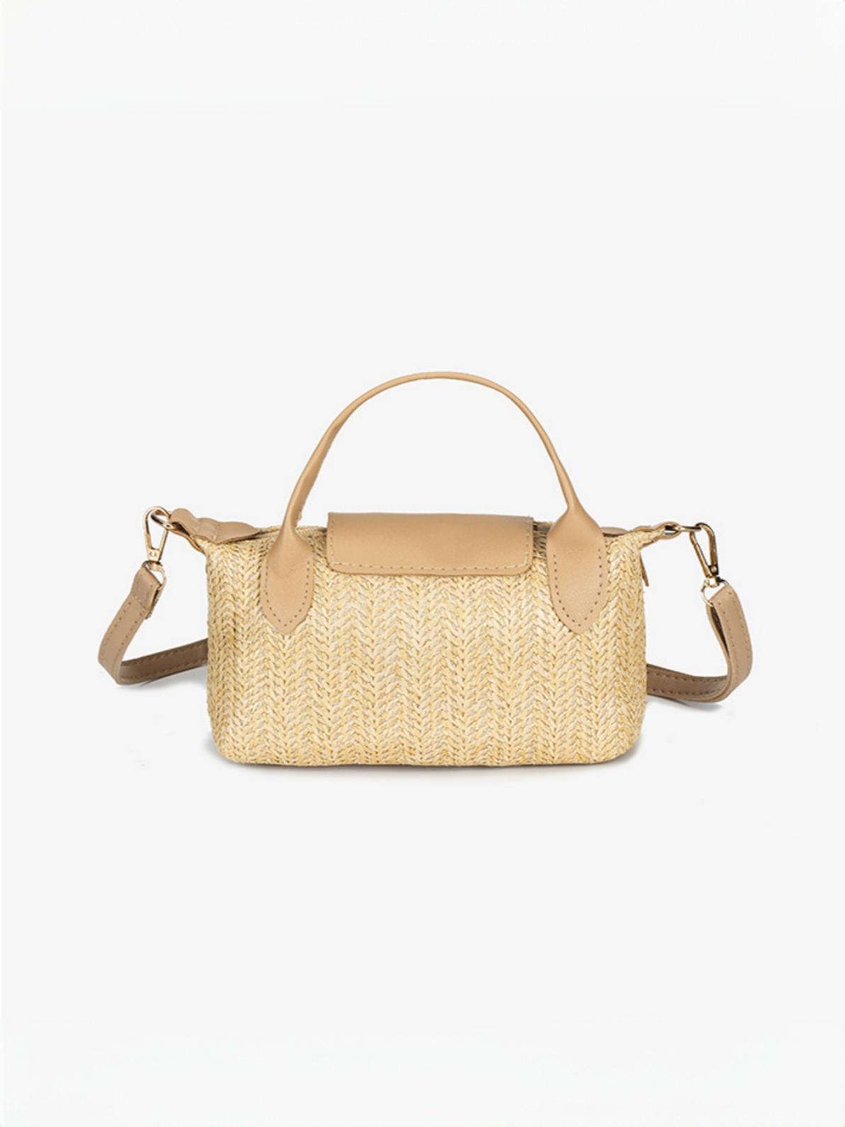 Vacation Patchwork Straw Crossbody Bag