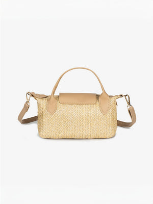 Vacation Patchwork Straw Crossbody Bag