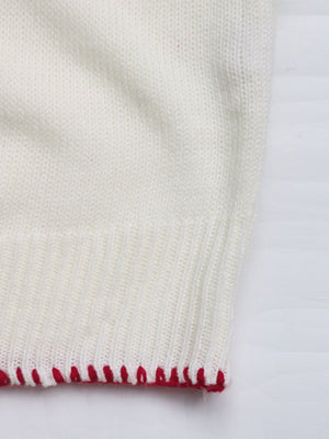 Sweet And Versatile Christmas Bow Jacquard Loose Long-sleeved Round Neck Sweater