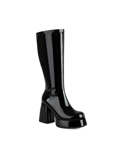 Colorful Platform High-heeled Fashion Mid-calf Boots