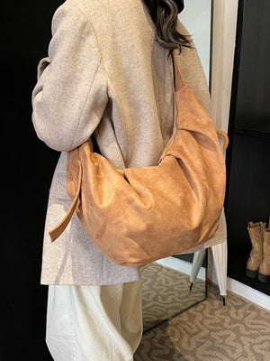 Sac bandoulière de travail en velours plissé à coupe décontractée