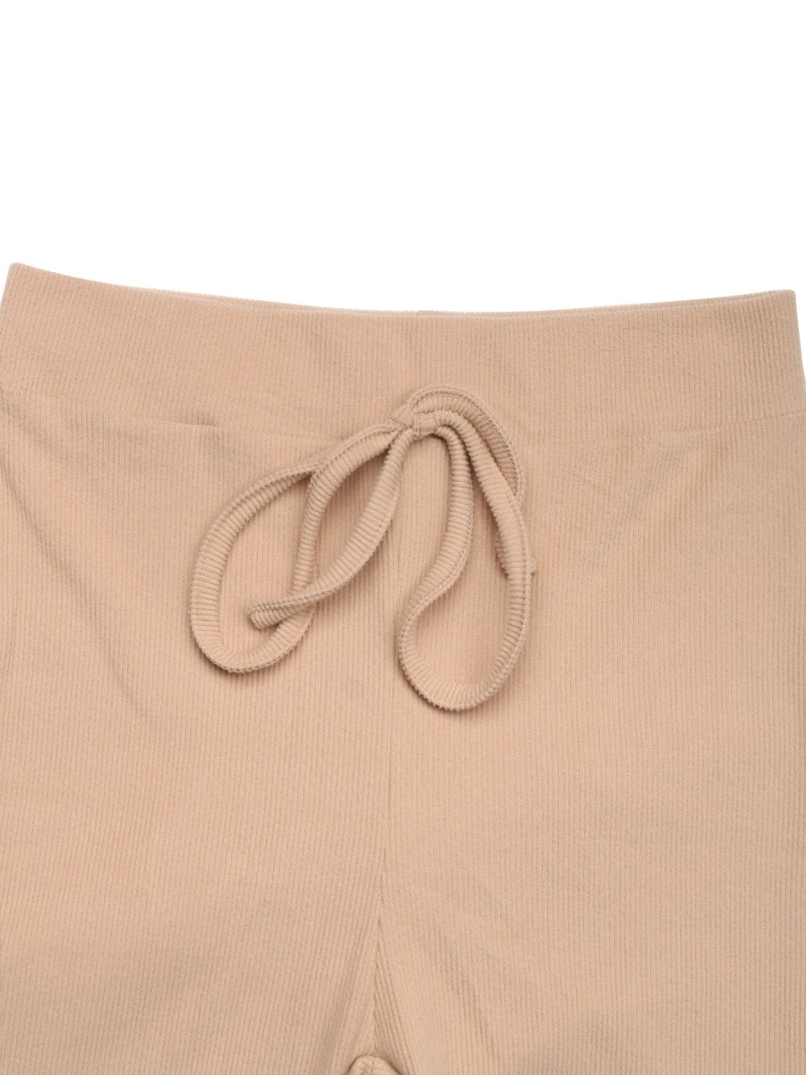 Hoodies Khaki knitted two-piece trousers