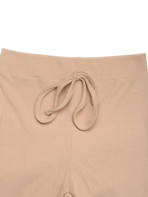 Hoodies Khaki knitted two-piece trousers