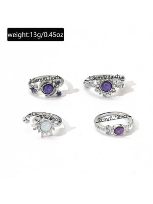 Colored Gemstone Ring Set