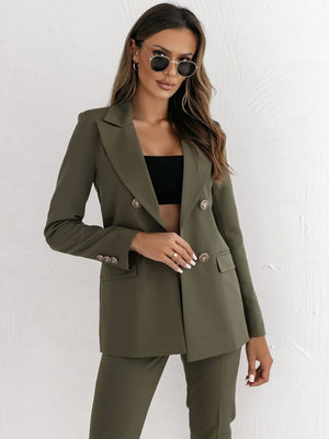 Buttons Double Row Commuting Blazers