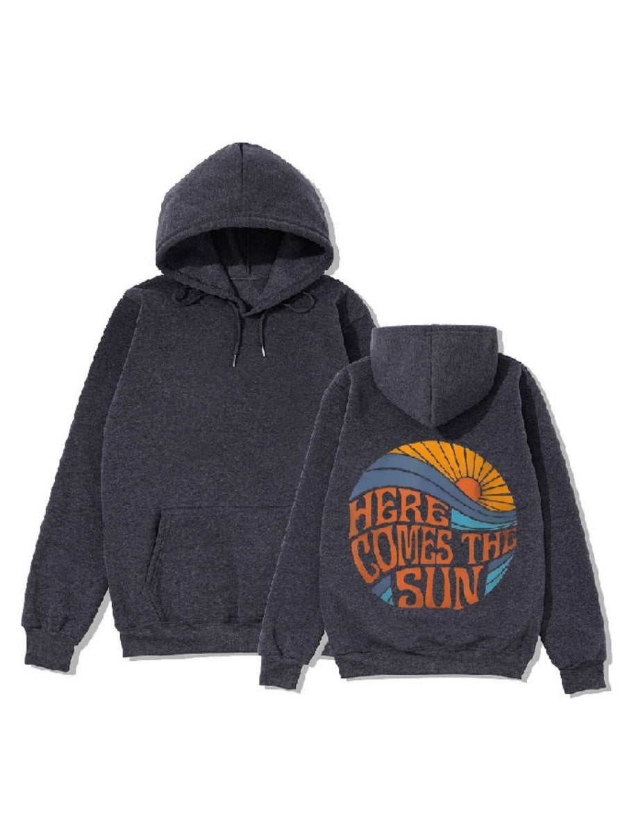 Forever Chasing Sunsets Loose Casual Hooded Sweatshirt