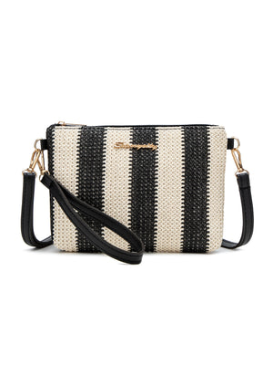 Resort Striped Straw Crossbody Bag