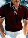 Color Matching Stripes Polo Shirt