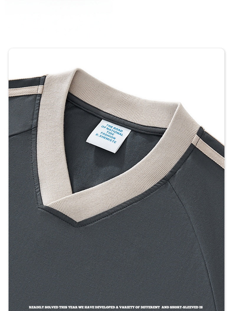 Liber Summer Neutral wear Splicing Contrasting colors T-shirts