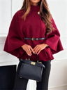 Waist Tie Wool Cape Jacket