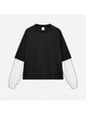 Liber Autumn Neutral wear Color matching Solid Color T-shirts