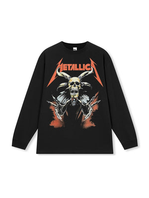 American Retro Cotton Small Neckline Long-sleeved T-shirt