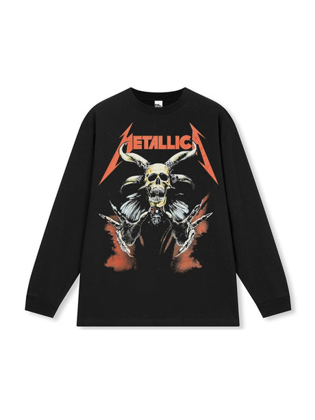 American Retro Cotton Small Neckline Long-sleeved T-shirt