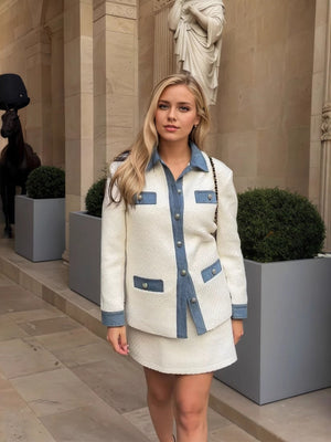 Liber Summer Women's Buttons Color matching Jackets
