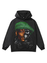Printed Washing Knitted Hooded Sweatshirt