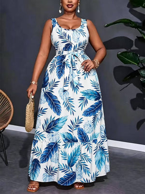 Printed Patchwork Midi Dress For Women