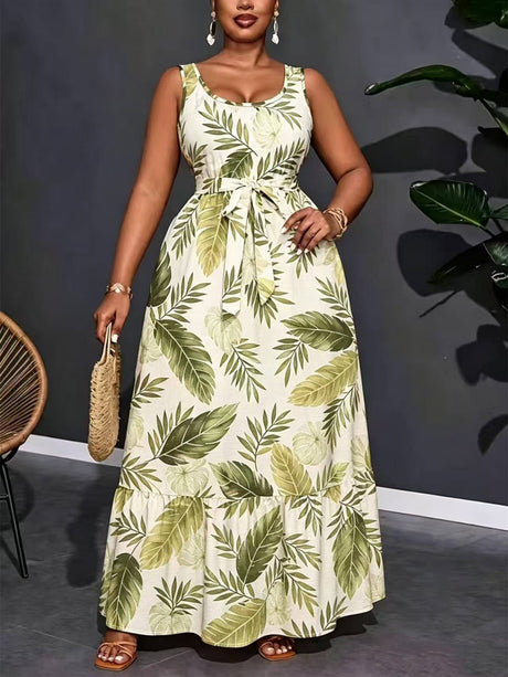Printed Patchwork Midi Dress For Women