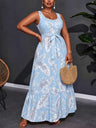 Printed Patchwork Midi Dress For Women