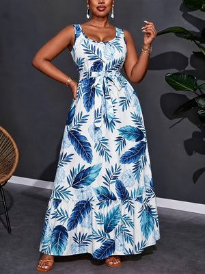 Printed Patchwork Midi Dress For Women