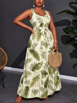 Printed Patchwork Midi Dress For Women